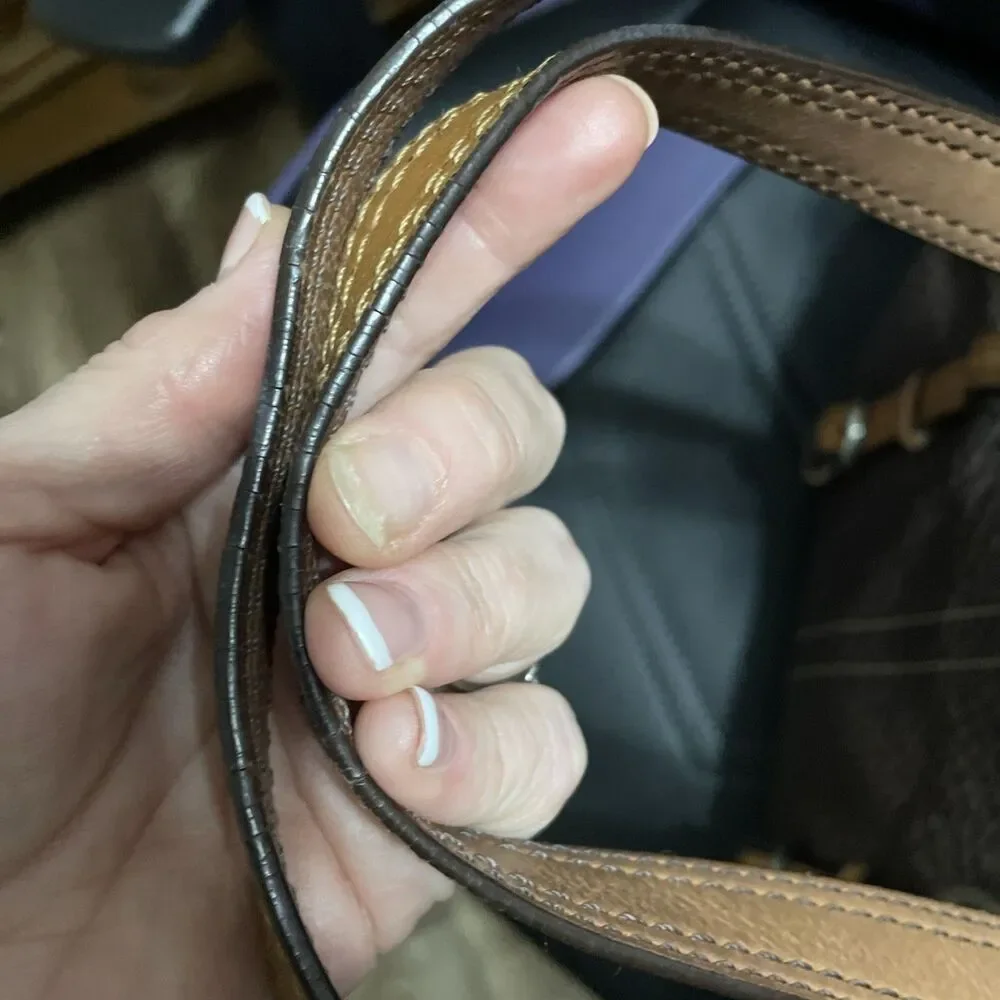 Coach Chelsea Brown Pebbled Leather Tote shoulder bag Flaw Read - Picture 6 of 15